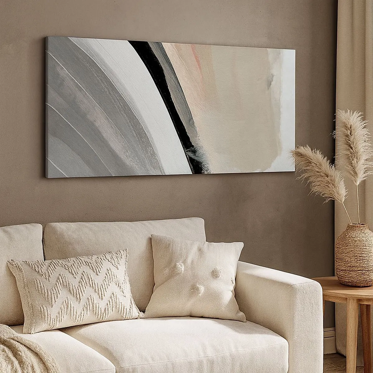 Obraz na płótnie - Kompozycja: łuk czerni i szarości - 100x40 cm