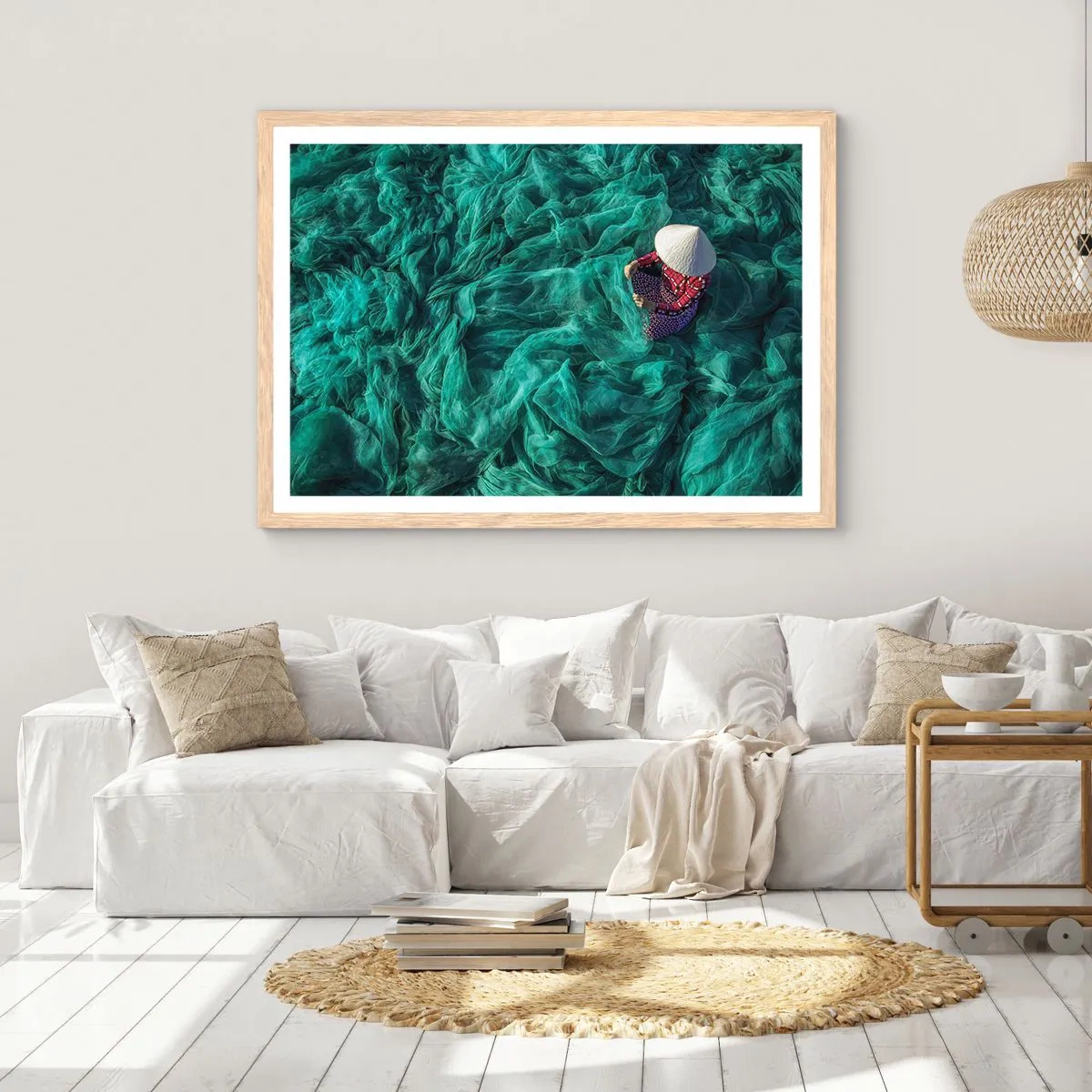 Plakat w ramie jasny dąb - W morzu sieci - 91x61 cm