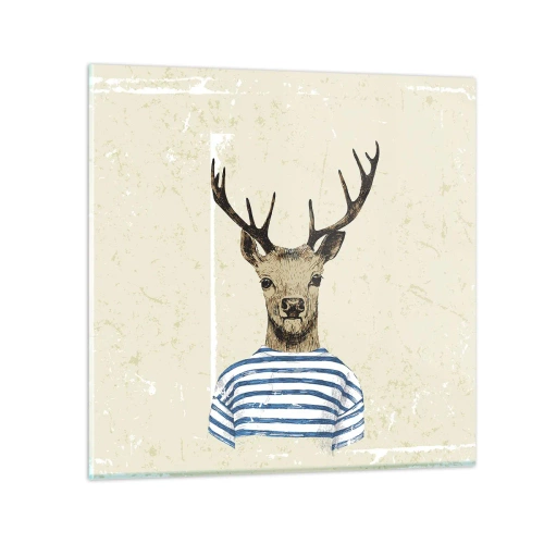 Obraz na szkle - Bo lubię koszulki w paski! - 40x40 cm