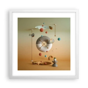 Plakat w białej ramie - Wszystko się zdarzyć może - 40x40 cm