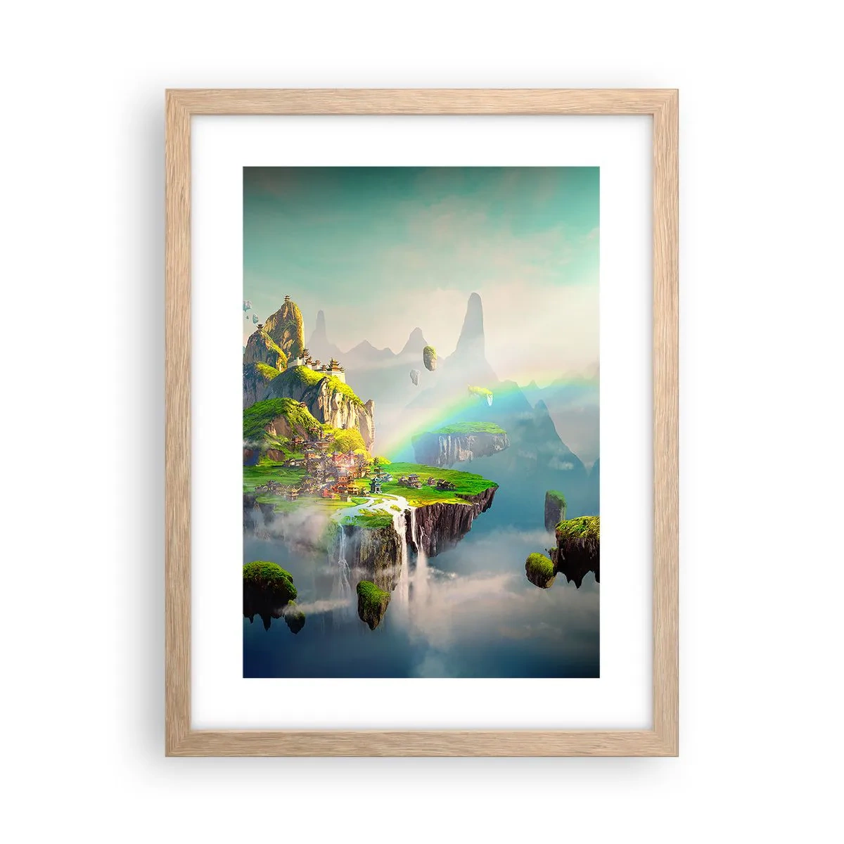 Plakat w ramie jasny dąb - Śródniebie - wyspy szczęśliwe - 30x40 cm