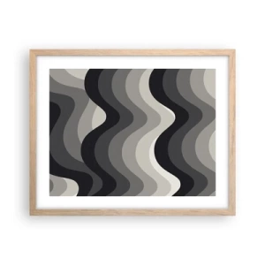 Plakat w ramie jasny dąb - Fala za falą - 50x40 cm