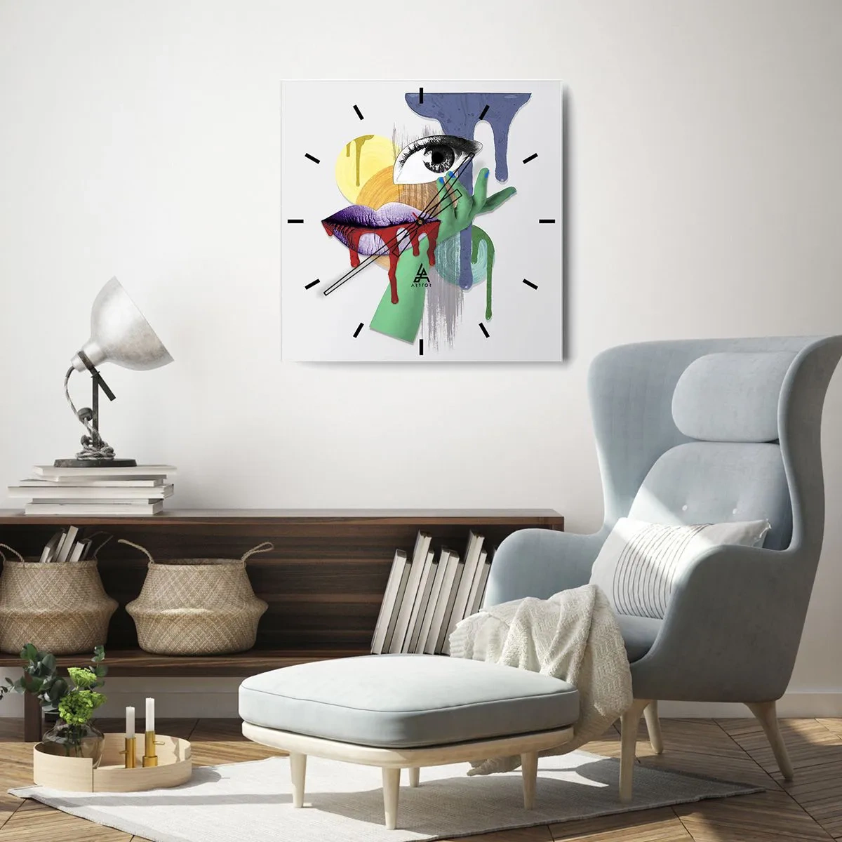 Zegar ścienny - Portret zdekonstruowany - 30x30 cm