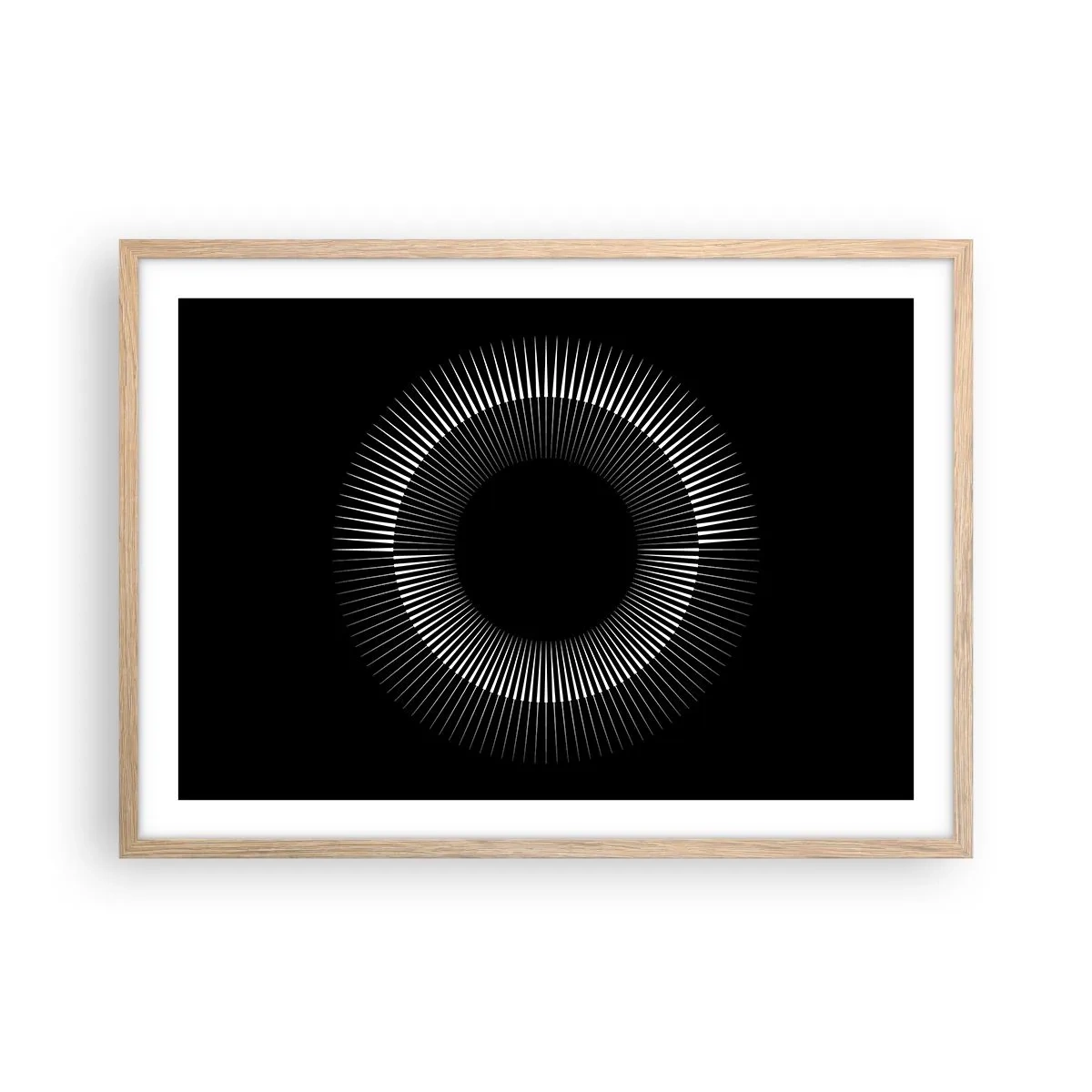 Plakat w ramie jasny dąb - Czarne Słońce - 70x50 cm