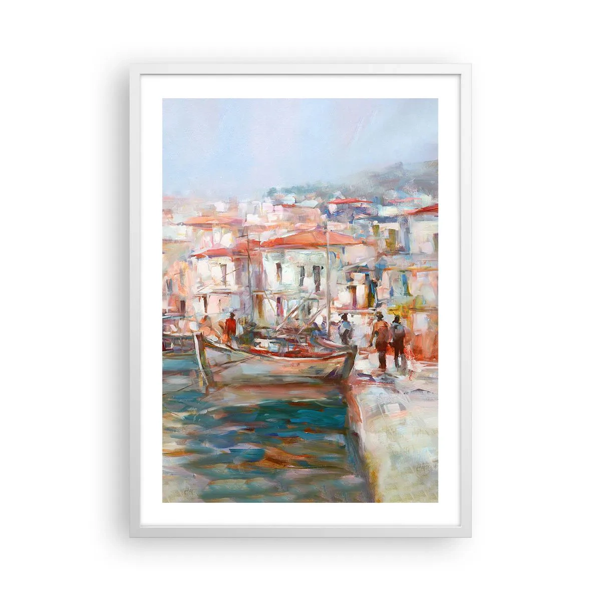 Plakat w białej ramie - Pastelowe wakacje - 50x70 cm