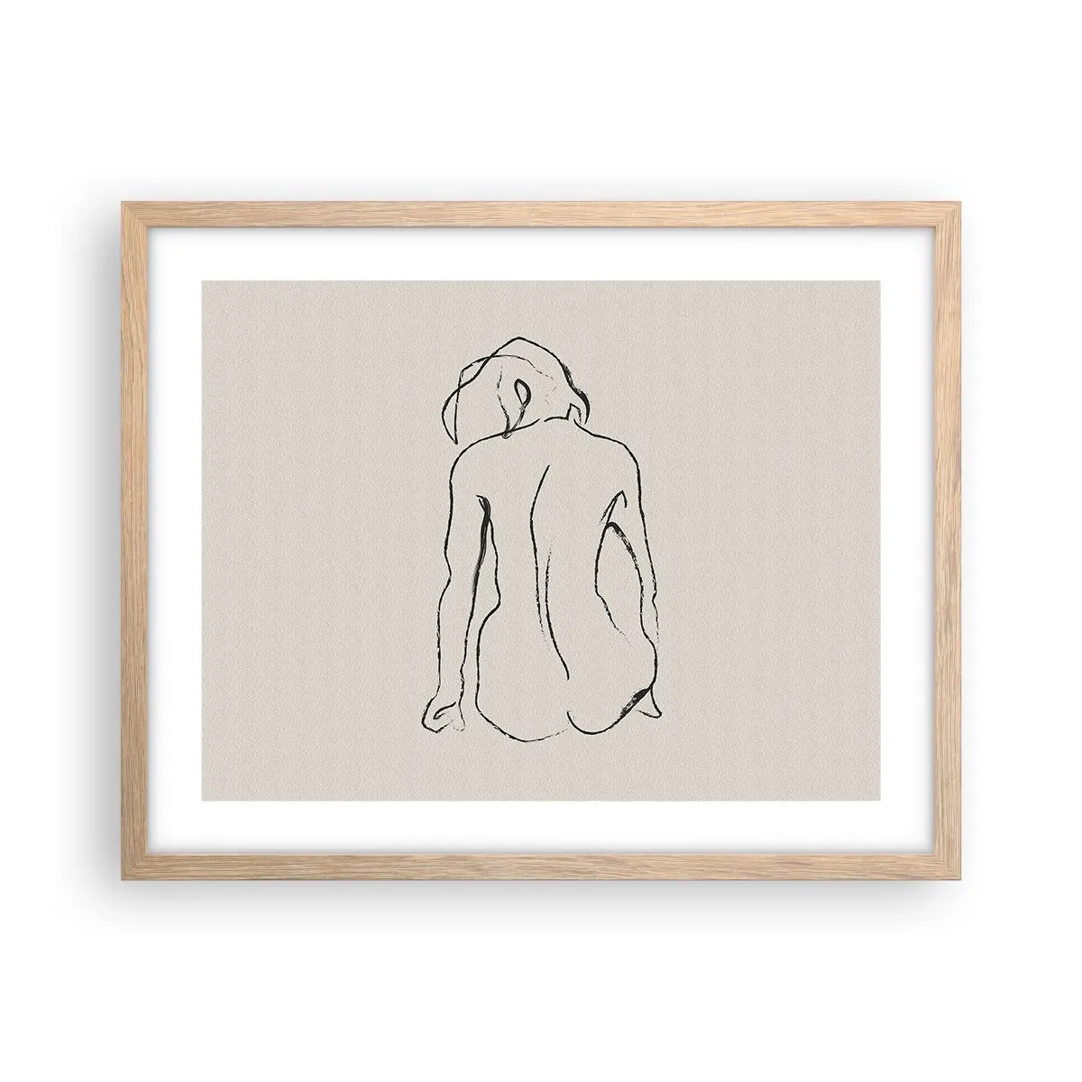 Plakat w ramie jasny dąb - Akt dziewczęcy - 50x40 cm