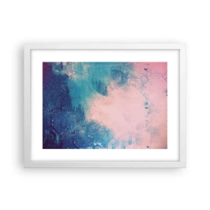 Plakat w białej ramie - Błękitne objęcia - 40x30 cm