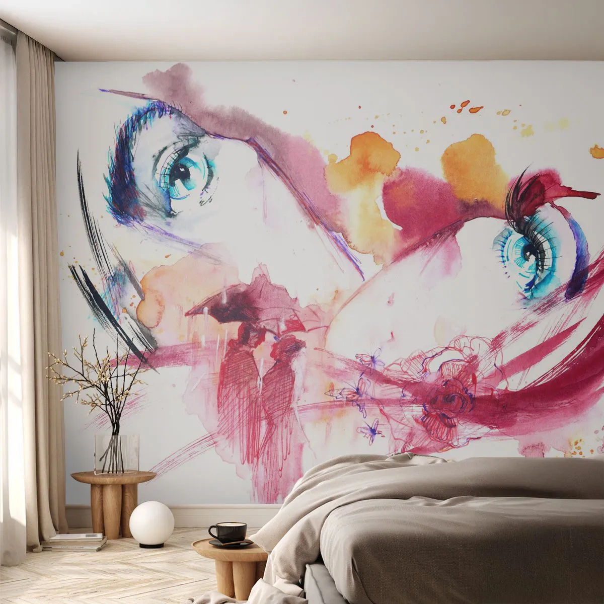 Fototapeta Premium Canvas - W bliskości świat rozkwita - Abstrakcja, Kobieca Twarz, Kobiece Oczy - 500x350 cm