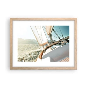 Plakat w ramie jasny dąb - Pod pełnymi żaglami - 40x30 cm