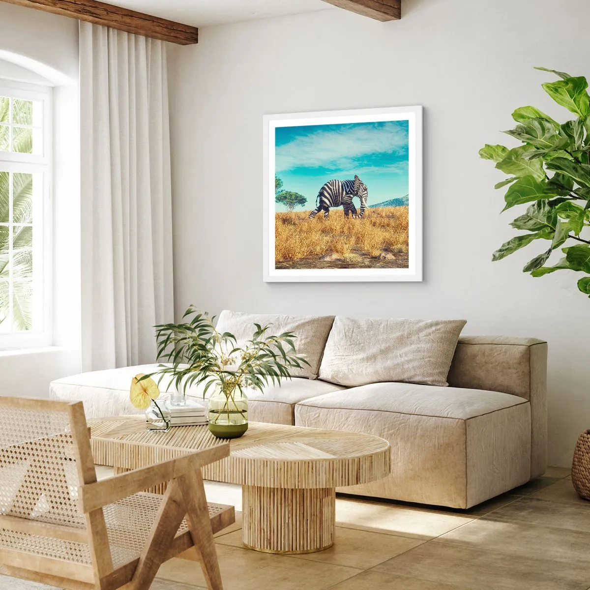 Plakat w białej ramie - Szarość już niemodna - 40x40 cm