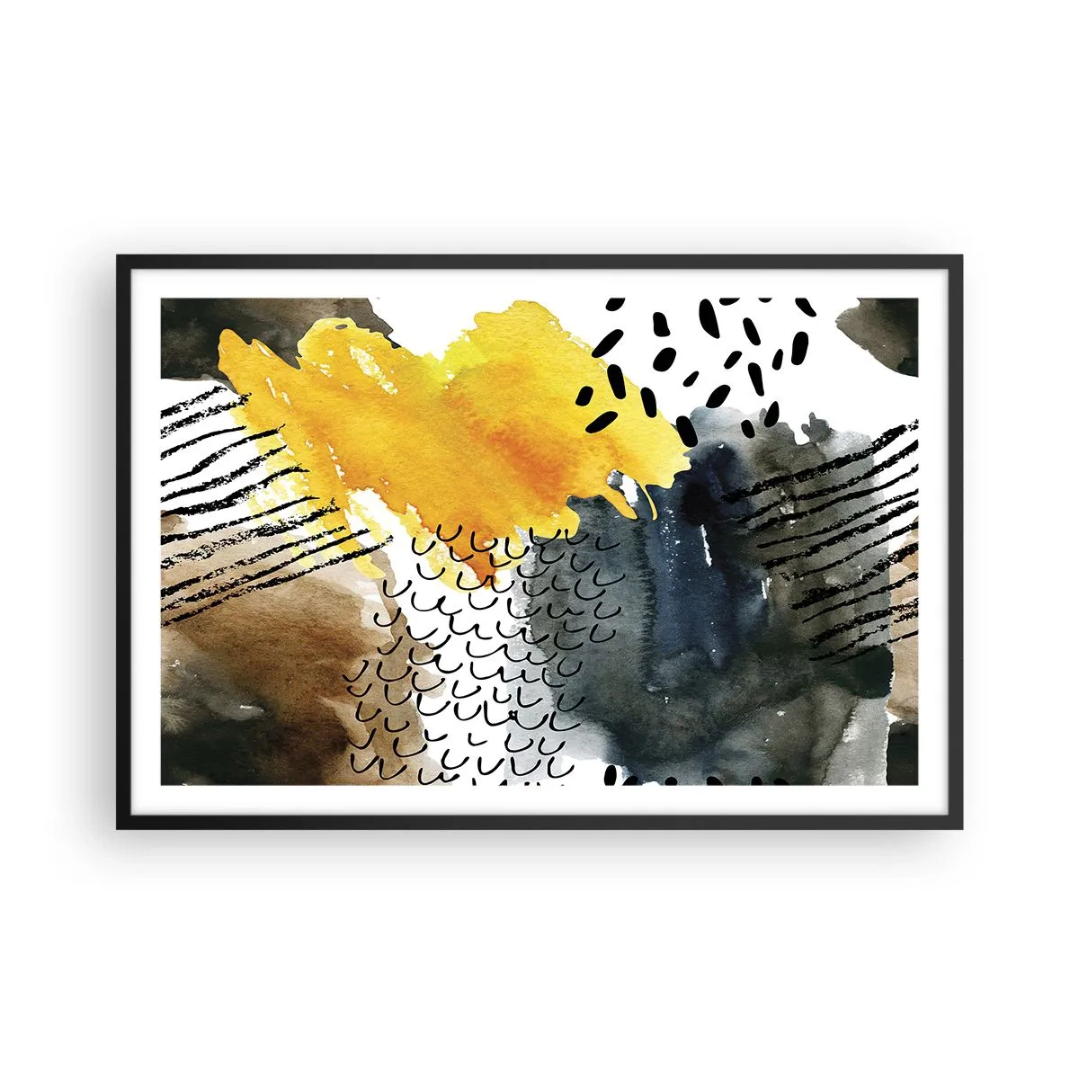 Plakat w czarnej ramie - Spotkanie żywiołów - 91x61 cm
