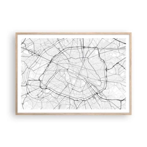Plakat w ramie jasny dąb - Kwiat Paryża - 100x70 cm