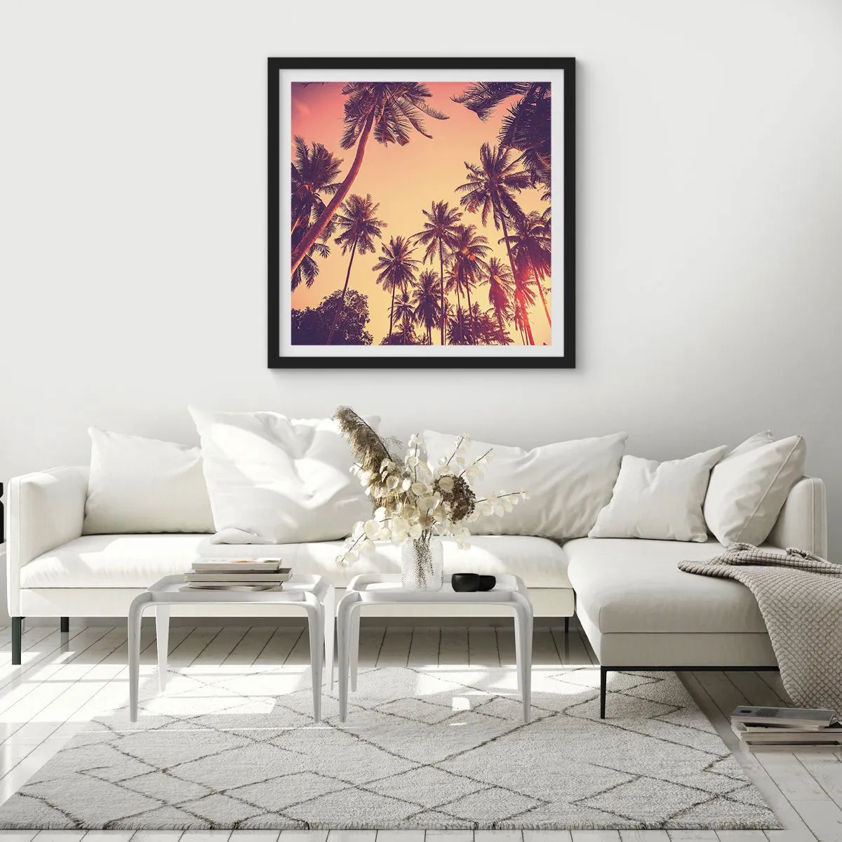 Plakat w czarnej ramie - Tropikalna wariacja - 60x60 cm