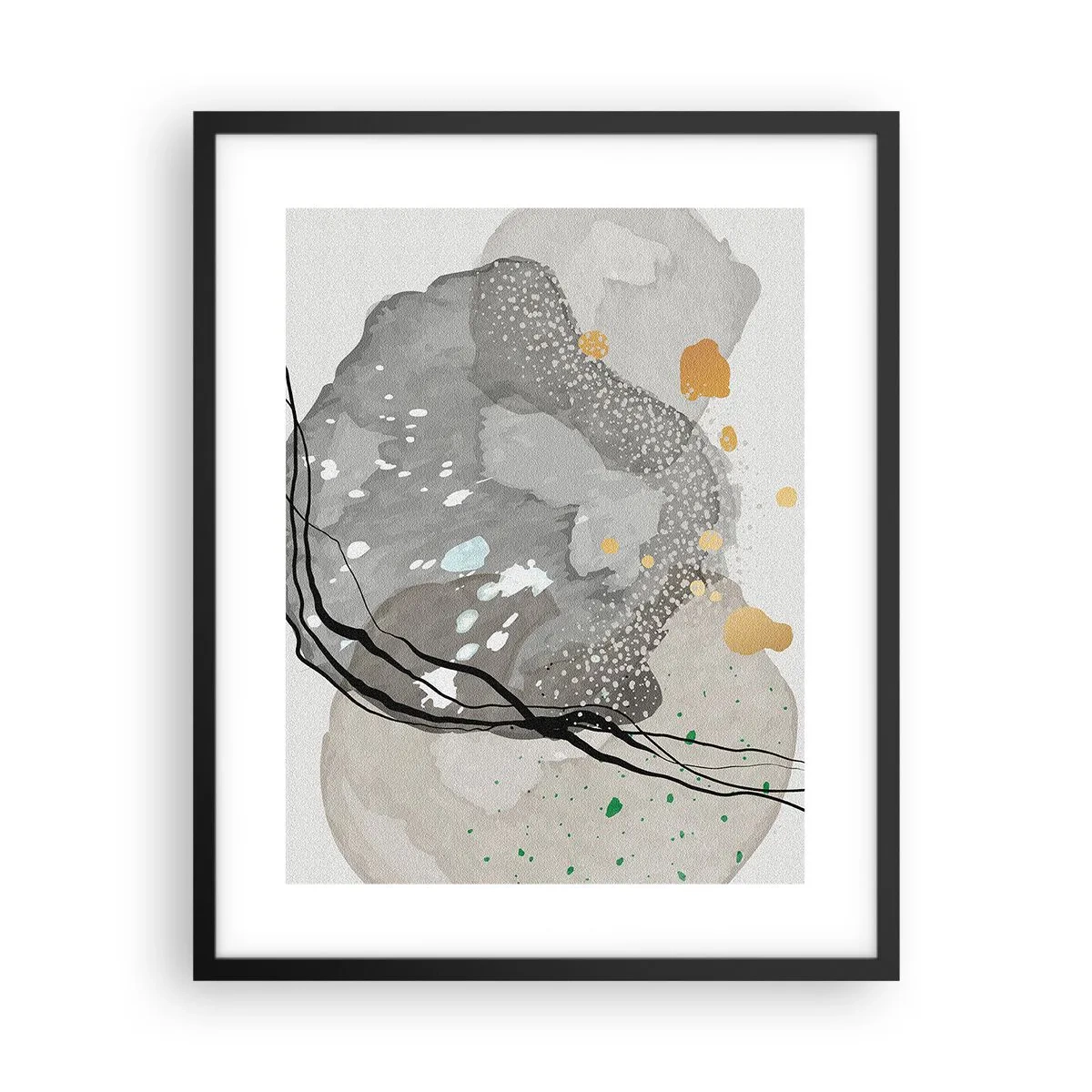 Plakat w czarnej ramie - Kompozycja organiczna - 40x50 cm