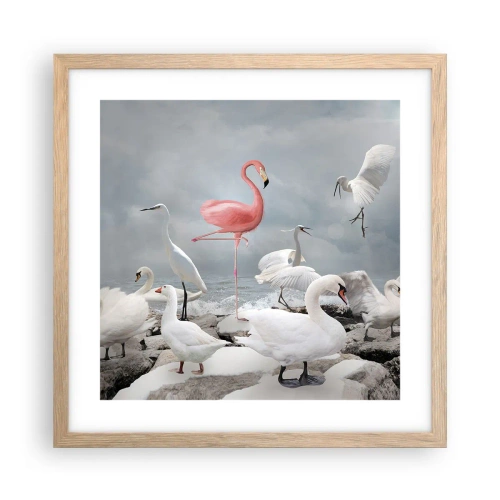 Plakat w ramie jasny dąb - Skąd się tu wziąłem? - 40x40 cm