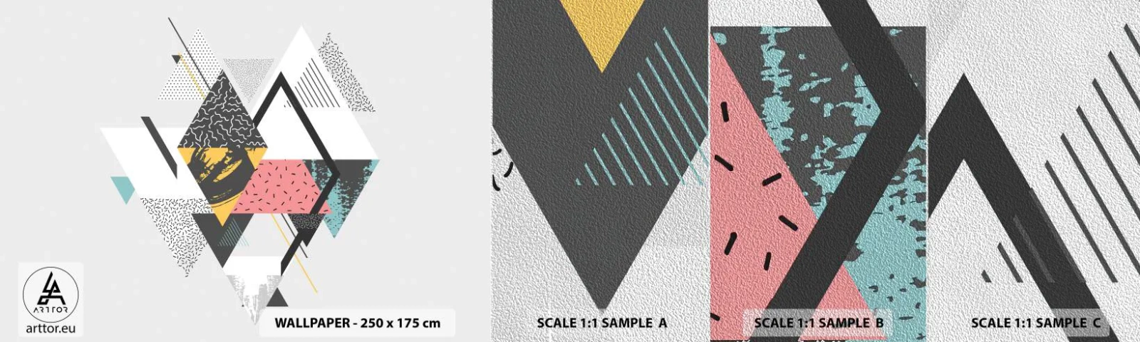 Fototapeta Próbka Premium Sand - Wariacja na trójkąt i romb - Abstrakcja, Sztuka, Trójkąty - 100x30 cm