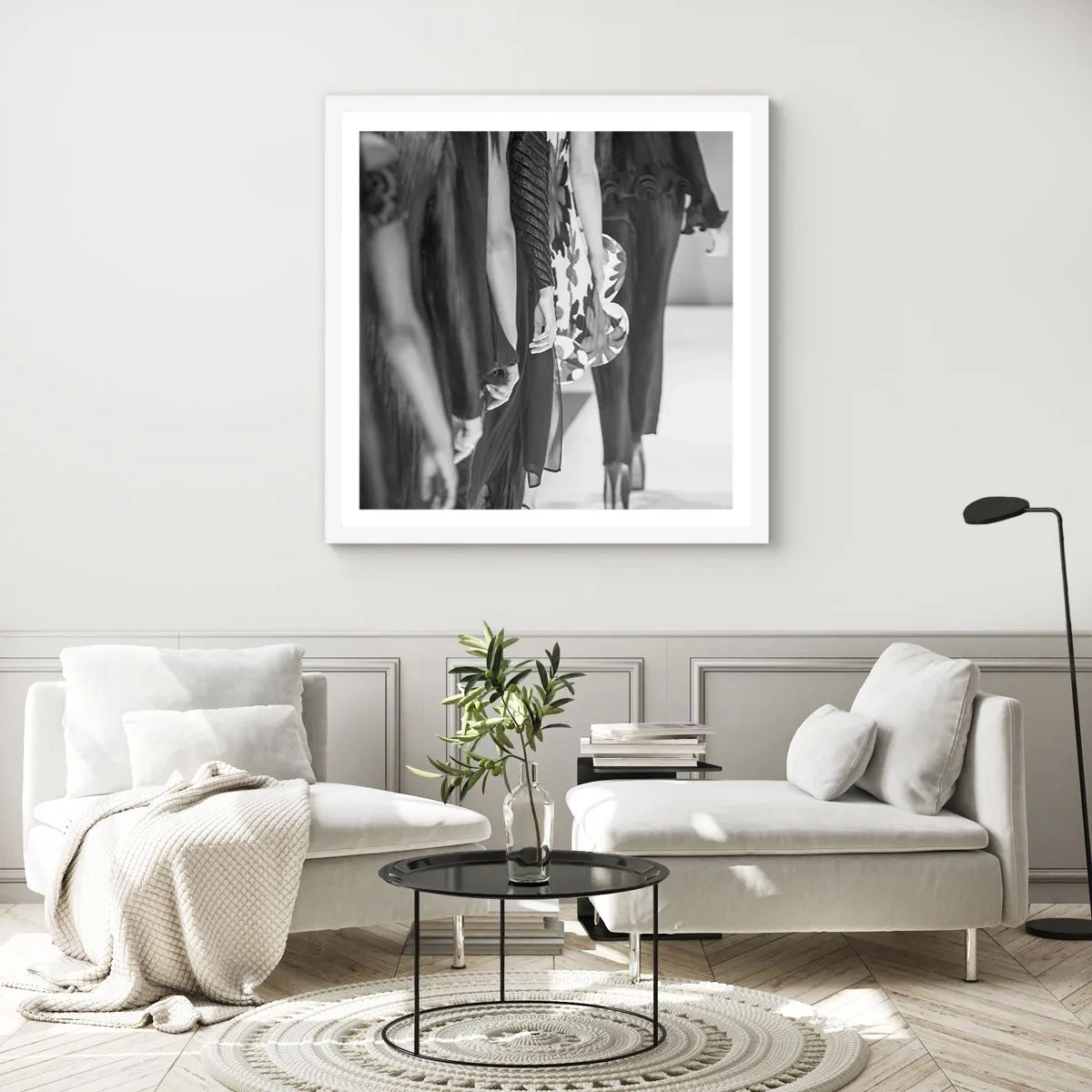 Plakat w białej ramie - Stylowa parada - 60x60 cm