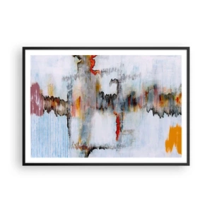 Plakat w czarnej ramie - Abstrakcyjny wzór z żywymi kolorami na jasnym tle - 100x70cm - Patykiem na wodzie - Nowoczesna dekoracja ścienna do salonu i sypialni ARTTOR