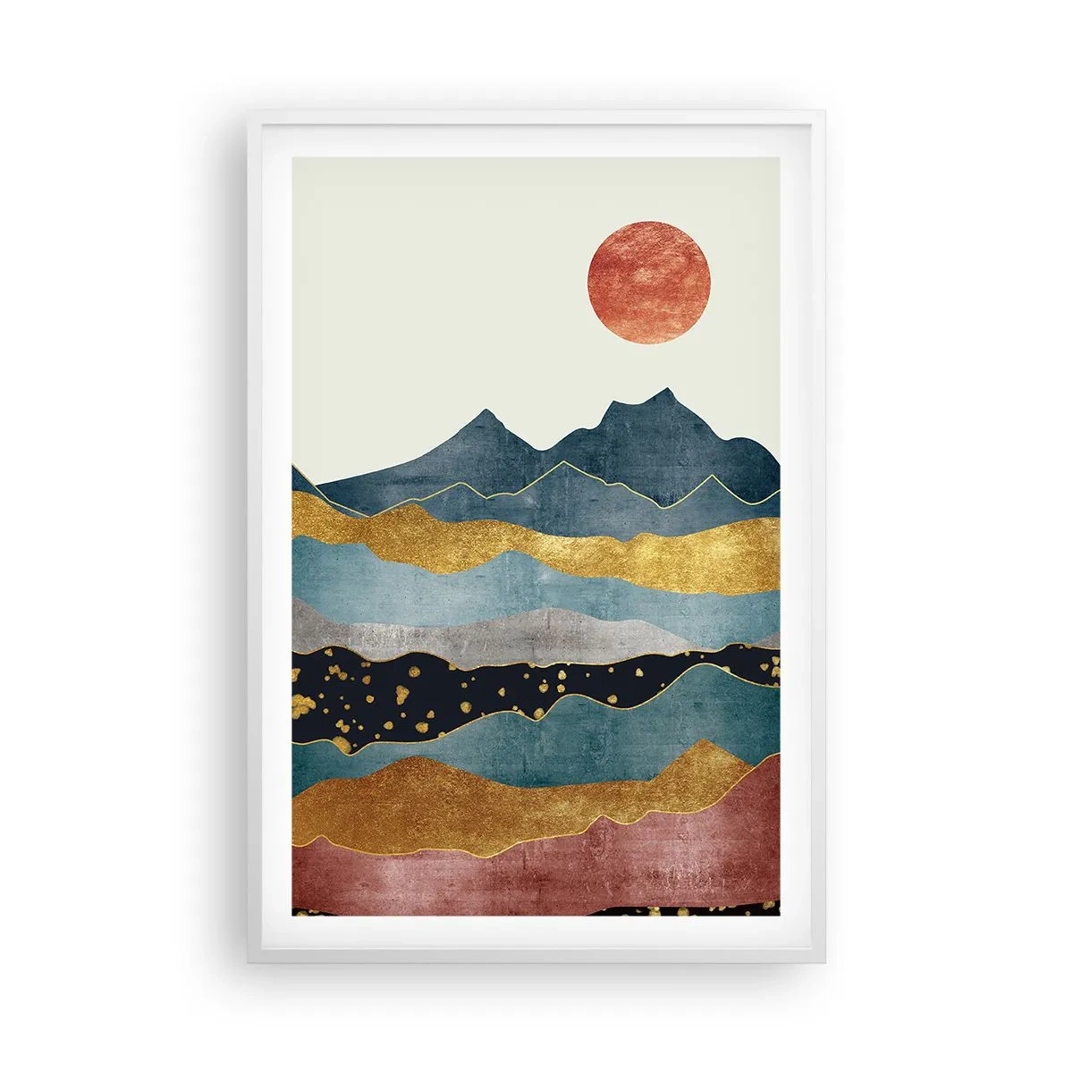 Plakat w białej ramie - Przekrój świata - 61x91 cm