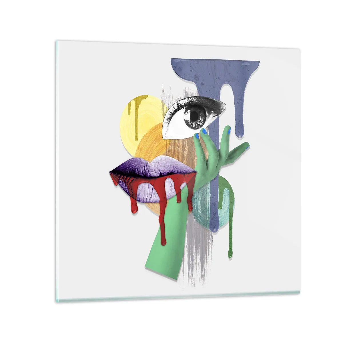 Obraz na szkle - Portret zdekonstruowany - 70x70 cm