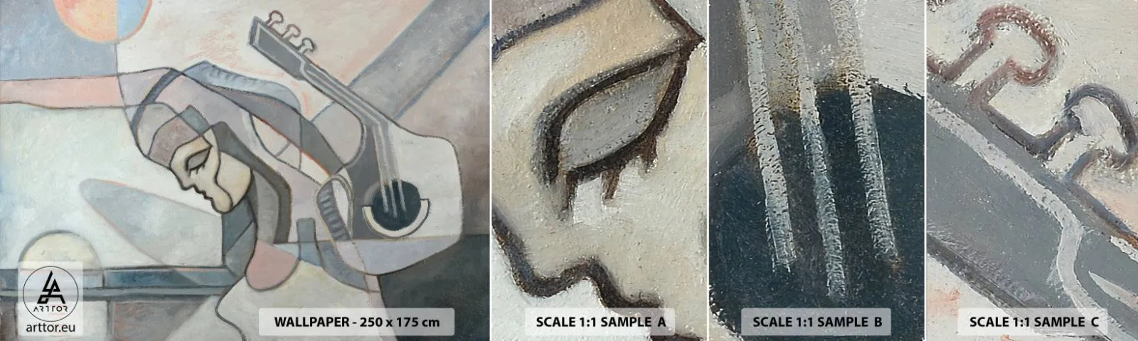 Fototapeta Próbka Samoprzylepna Deluxe Sticker - We władzy muzyki - Abstrakcja, Kubizm, Ludzie - 100x30 cm