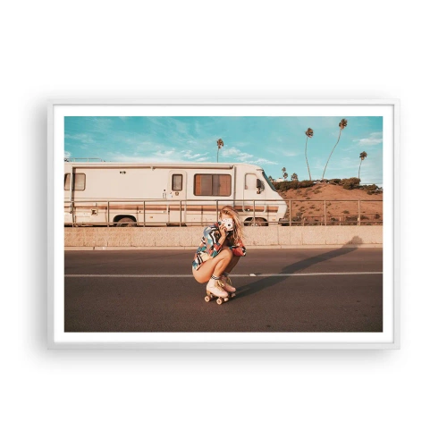 Plakat w białej ramie - Uśmiech, proszę! - 100x70 cm