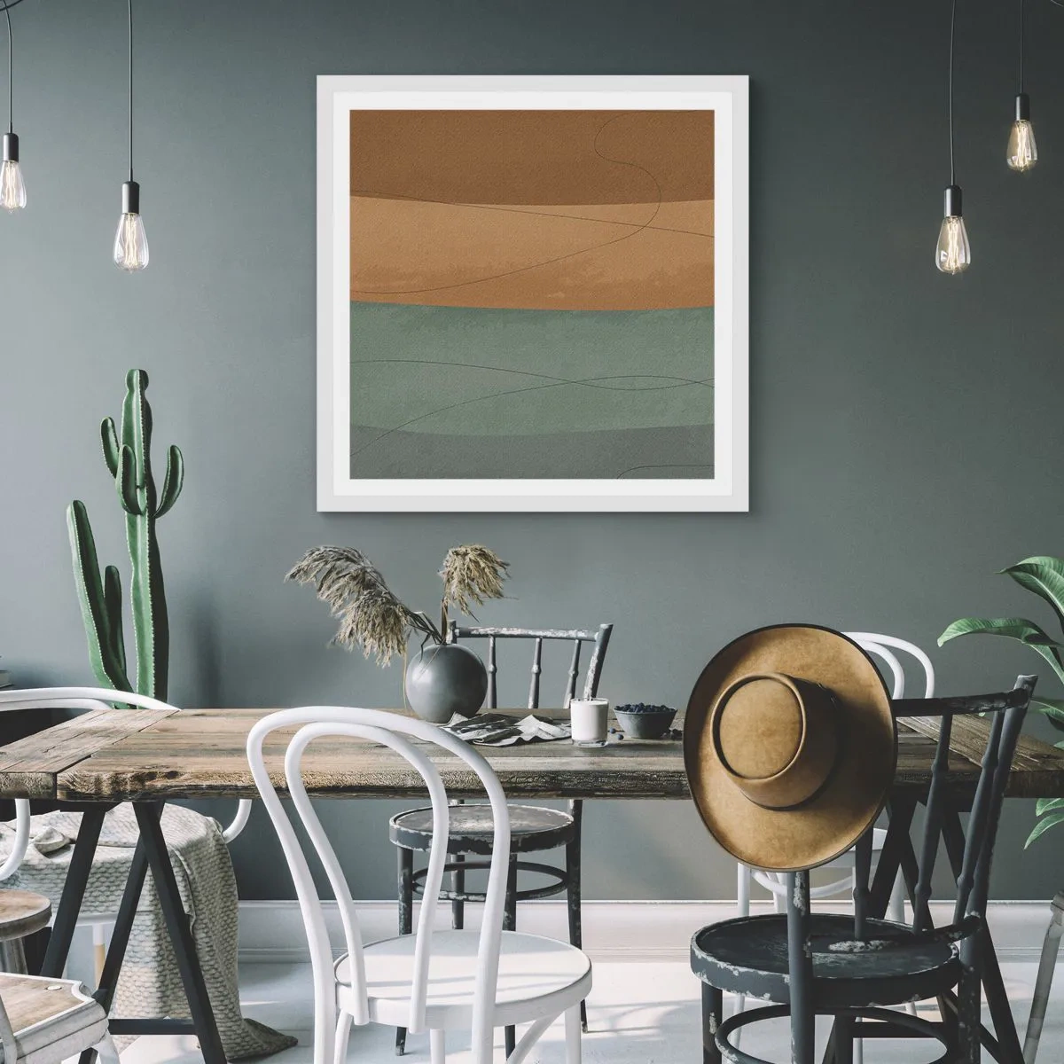 Plakat w białej ramie - Kompozycja horyzontalna - 60x60 cm