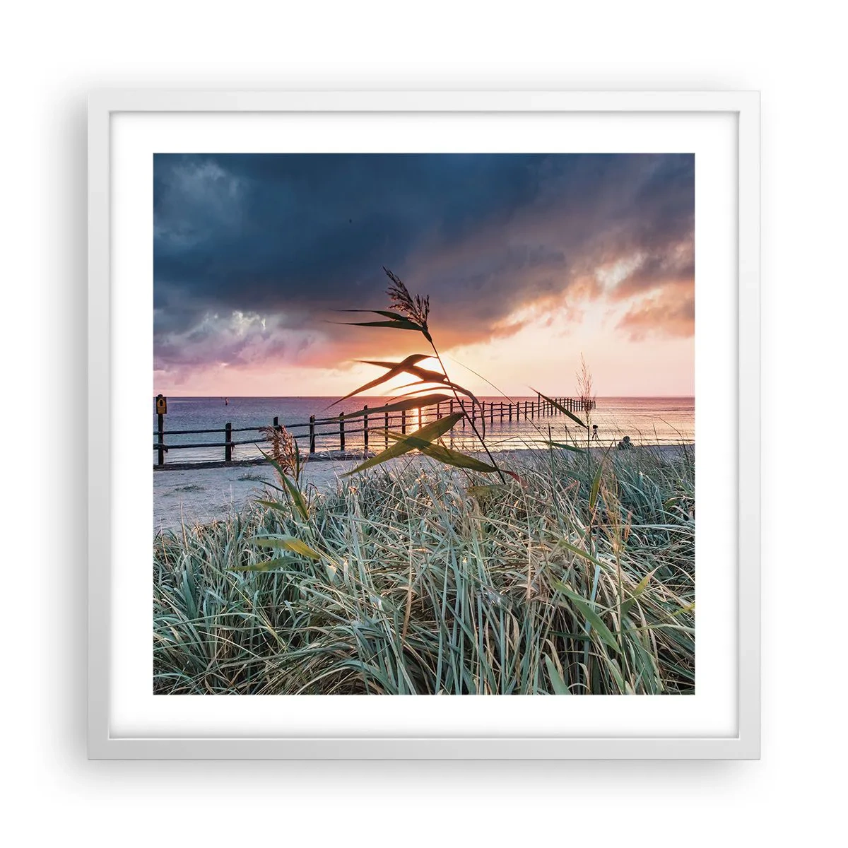 Plakat w białej ramie - Nie przemija z wiatrem - 50x50 cm