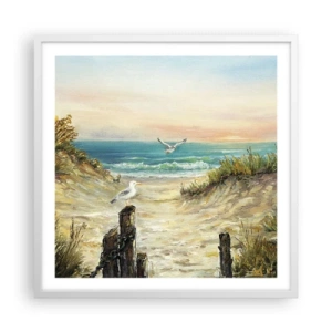 Plakat w białej ramie - Bezwietrzne zacisze - 60x60 cm