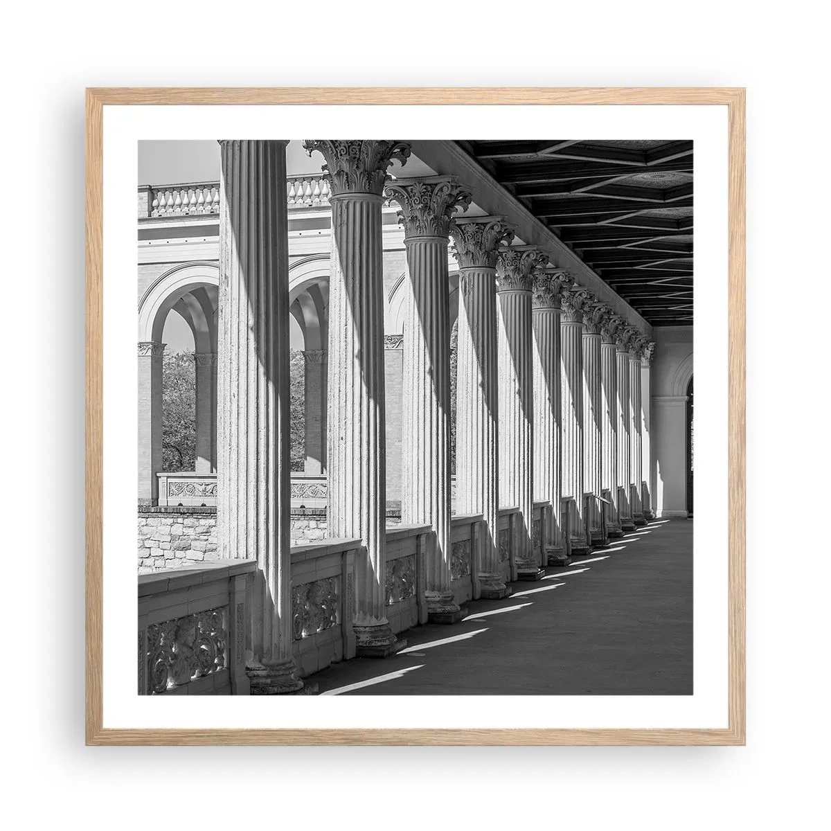 Plakat w ramie jasny dąb - Słoneczna arkada - 60x60 cm
