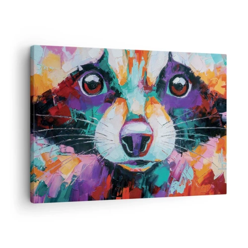 Obraz na płótnie - Kolorowy portret szopa w stylu malarstwa ekspresyjnego - 70x50cm - Tylko dobre emocje - Nowoczesna dekoracja ścienna do salonu i sypialni ARTTOR