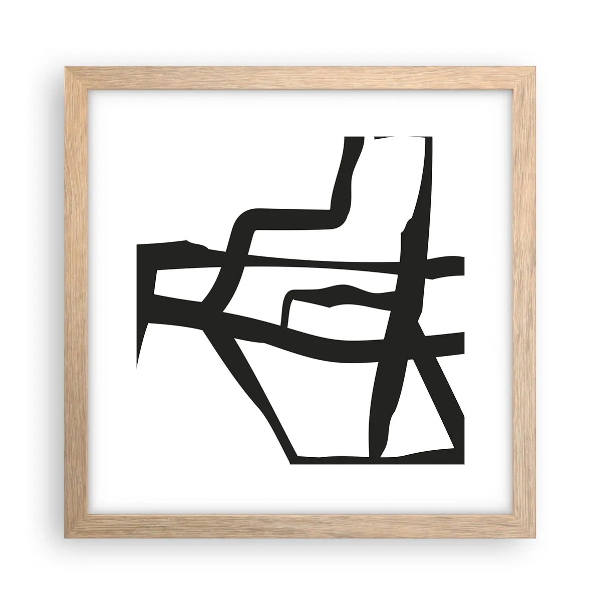 Plakat w ramie jasny dąb - Czarno-biała konstrukcja - 30x30 cm