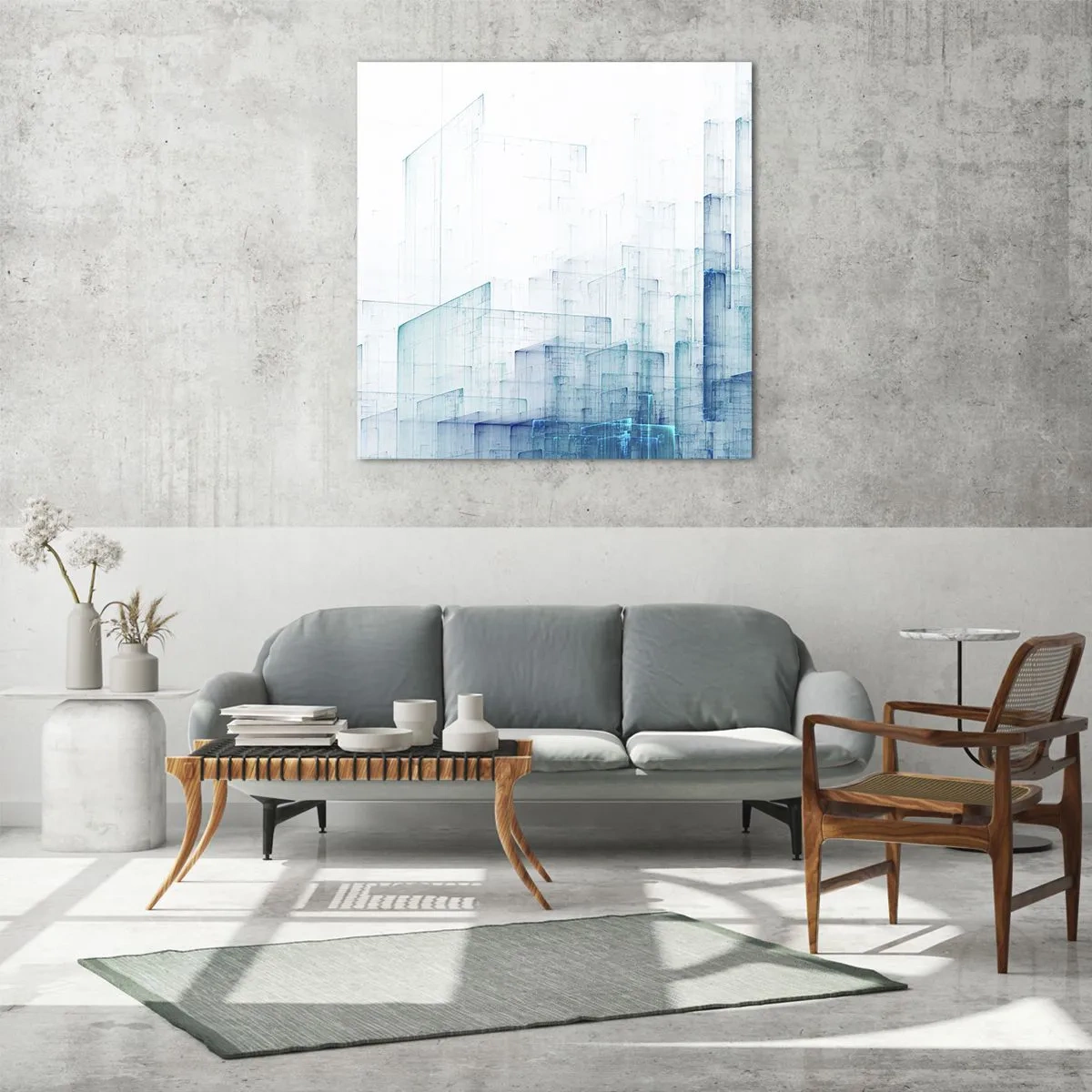 Obraz na szkle - Jak stała się przestrzeń - 70x70 cm