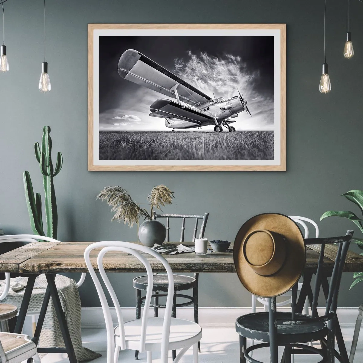 Plakat w ramie jasny dąb - Skrzydlaty wędrowiec - 100x70 cm