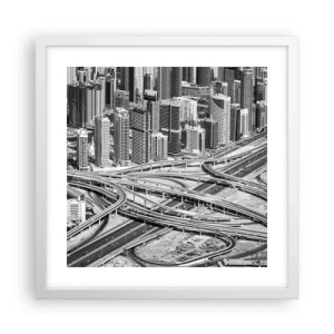Plakat w białej ramie - Dubaj – miasto niemożliwe - 40x40 cm