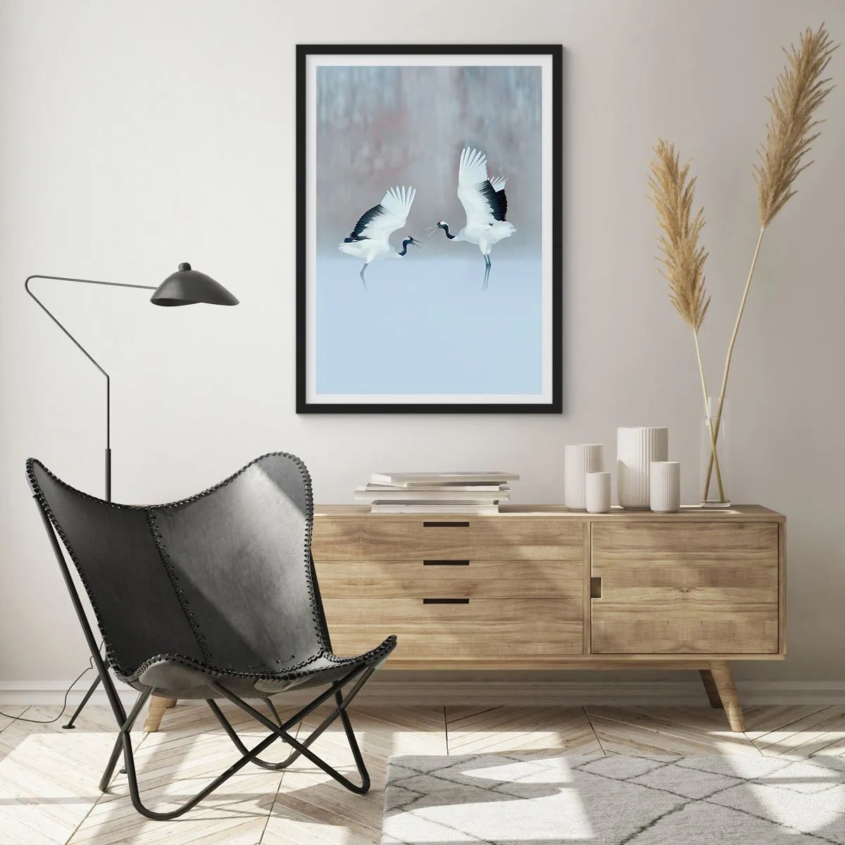 Plakat w czarnej ramie - Taniec we mgle - 40x50 cm