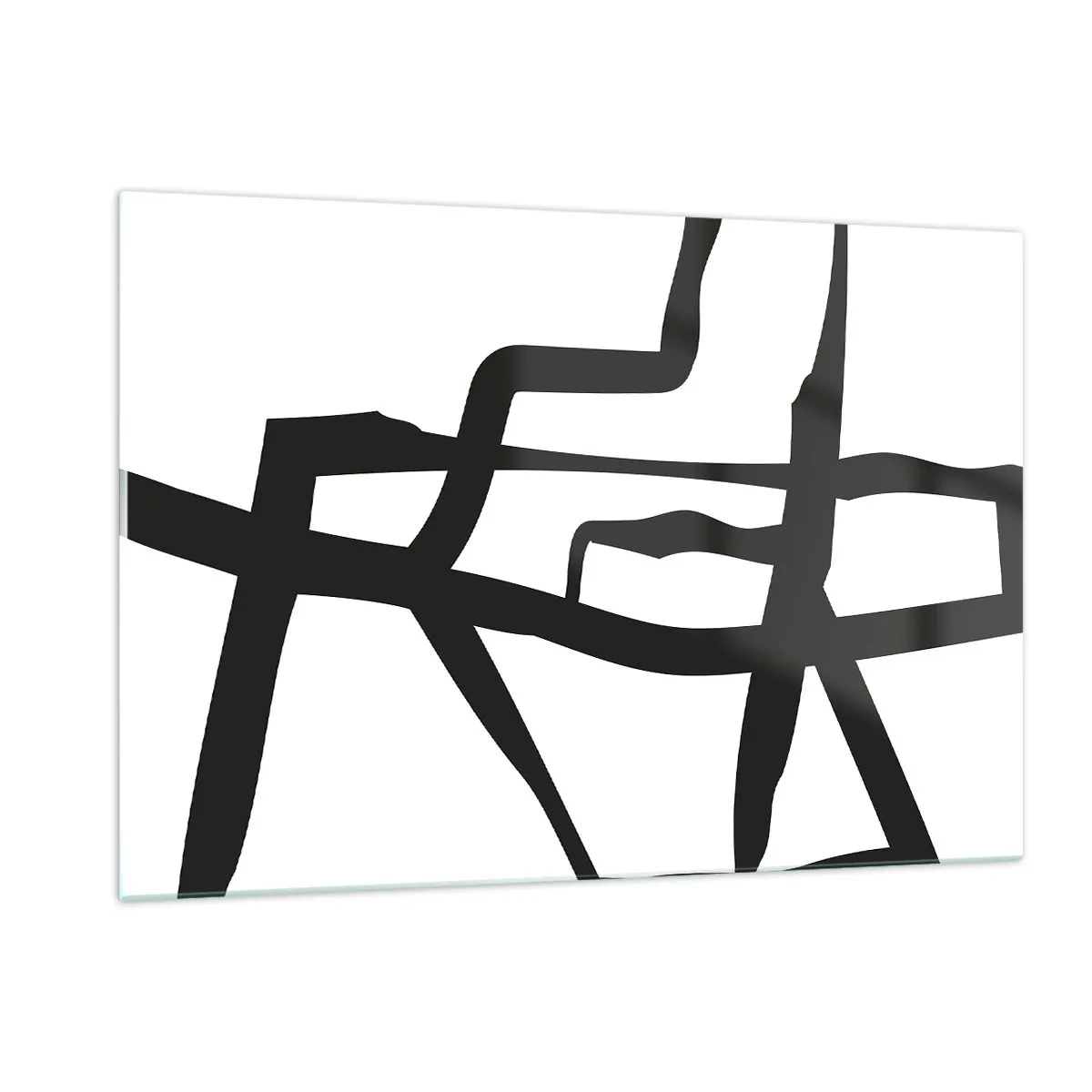 Obraz na szkle - Abstrakcyjna czarno-biała struktura przypominająca układ urbanistyczny - 120x80cm - Czarno-biała konstrukcja - Nowoczesna dekoracja ścienna do salonu, kuchni i sypialni ARTTOR
