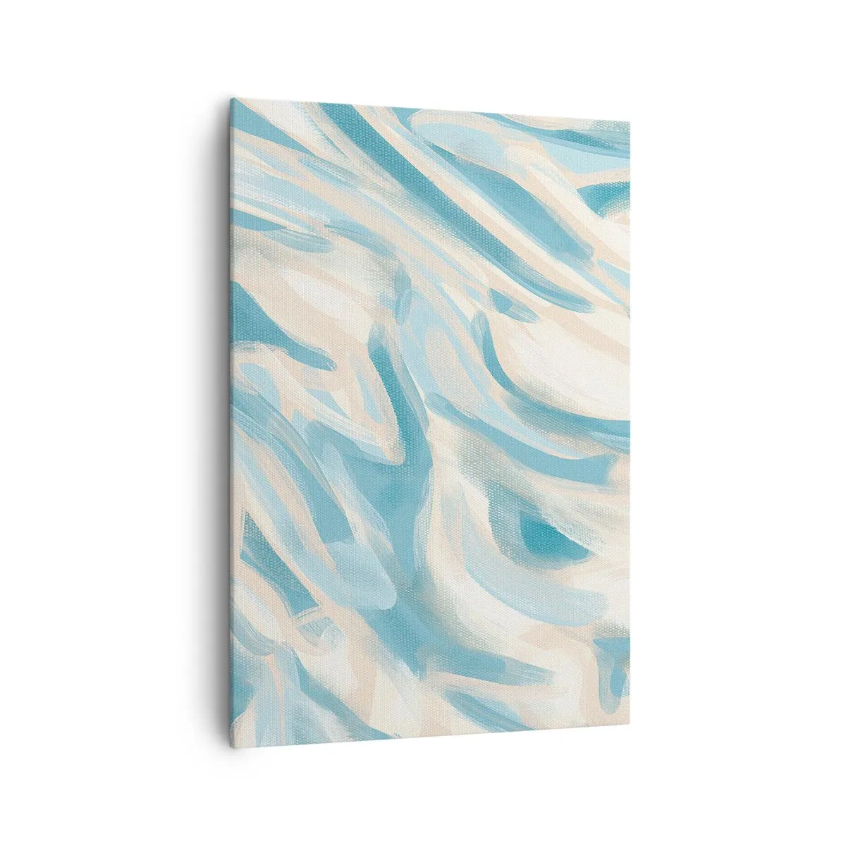 Obraz na płótnie - Abstrakcyjne błękitne smugi na jasnym tle - 70x100cm - Wiosenne powiewy - Nowoczesna dekoracja ścienna do salonu i sypialni ARTTOR