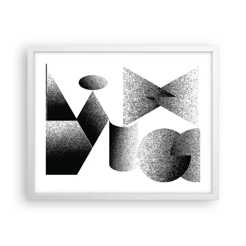 Plakat w białej ramie - Kąty i owale - 50x40 cm