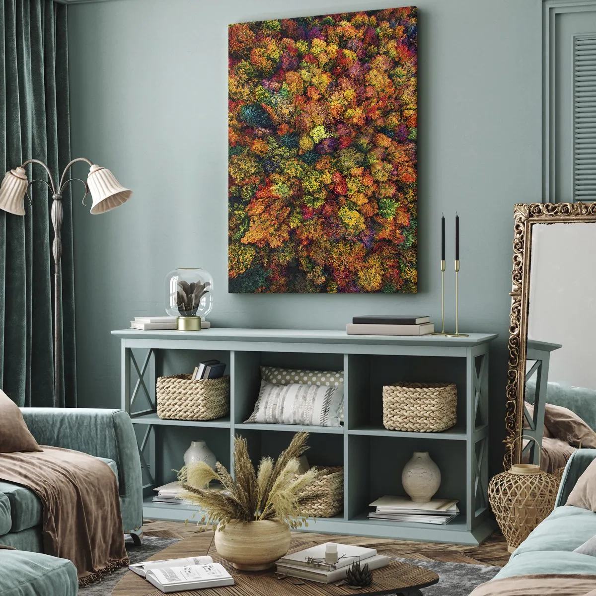 Obraz na płótnie - Bukiet jesiennych drzew - 65x120 cm