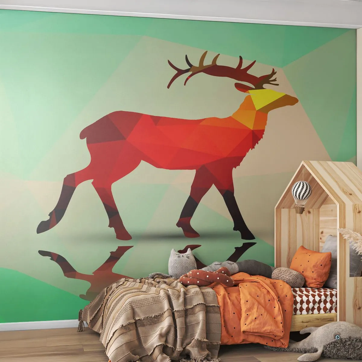 Fototapeta Samoprzylepna Deluxe Sticker - Geometryczny jeleń - Zwierzęta, Jeleń, Figura Geometryczna - 250x175 cm