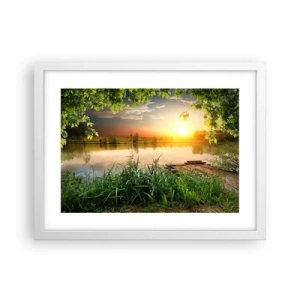 Plakat w białej ramie - Pejzaż w zielonej ramie - 40x30 cm