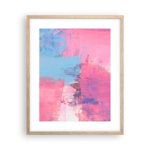 Plakat w ramie jasny dąb - Róż, błękit i szczypta światła - 40x50 cm