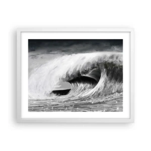 Plakat w białej ramie - Gniew oceanu - 50x40 cm