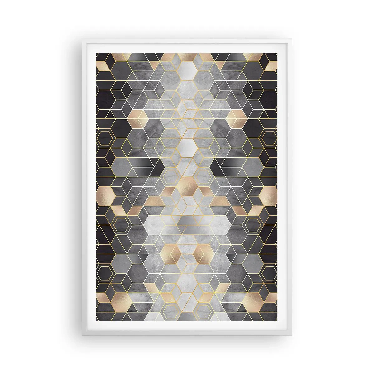 Plakat w białej ramie - Diamentowa kompozycja - 70x100 cm