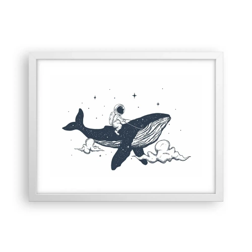 Plakat w białej ramie - Kosmiczna przygoda - 40x30 cm