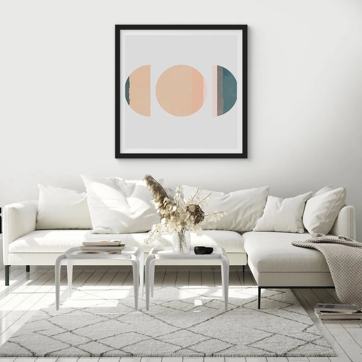 Plakat w czarnej ramie - Koło za kołem - 30x30 cm