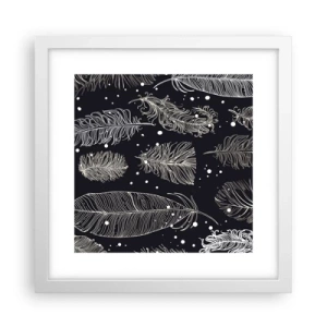 Plakat w białej ramie - Pierzasta koronka - 30x30 cm