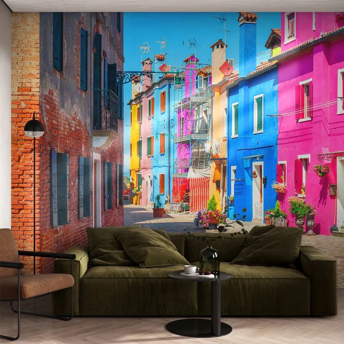 Fototapeta Samoprzylepna Deluxe Sticker - Miasteczko "Pod papugami" - Miasto, Włochy, Architektura - 250x175 cm