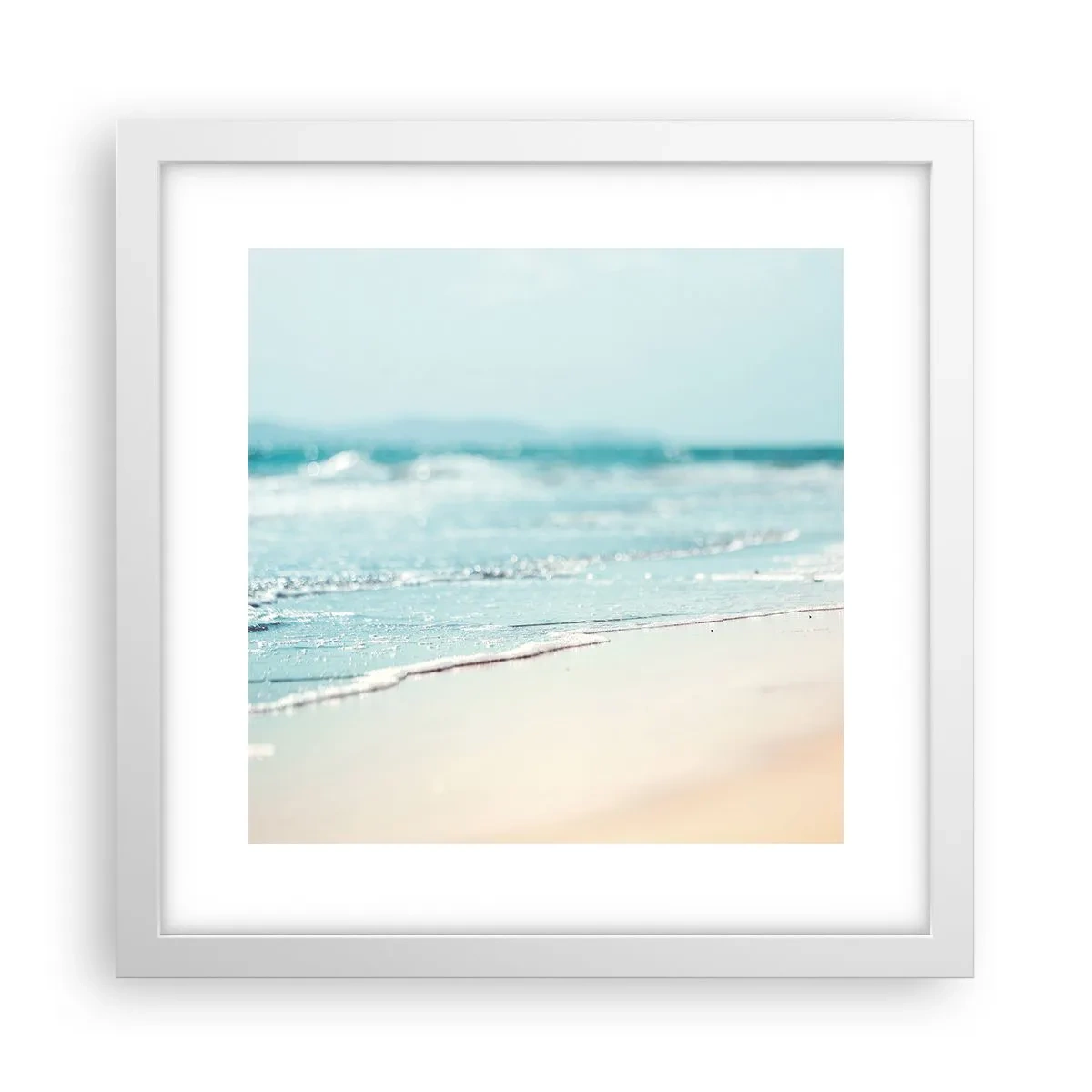 Plakat w białej ramie - Ciepło i szum - 30x30 cm